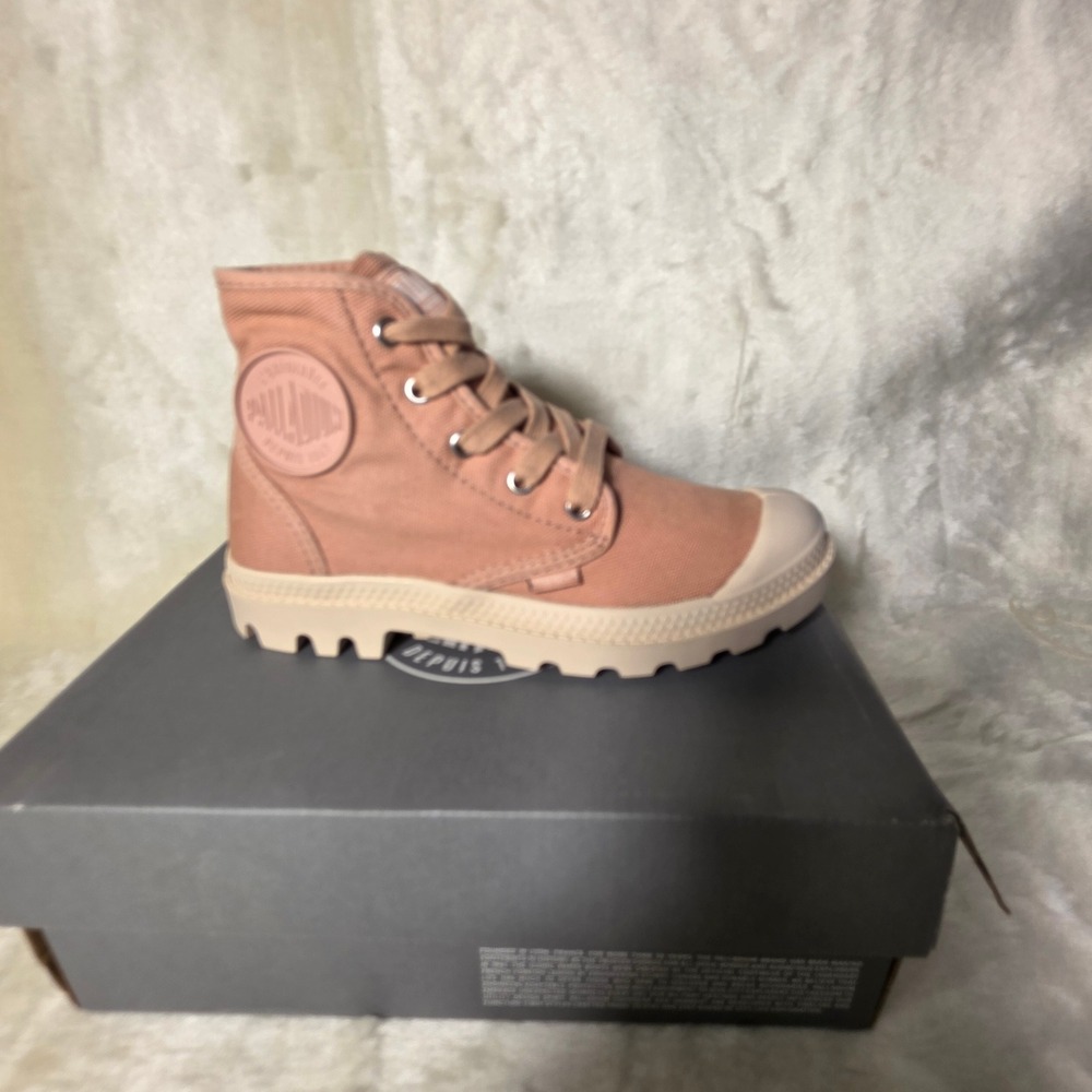Palladium Pampa Hi Rose Brick Canvas Boots Hi Top Sneakers Womens 5.5 New‎
